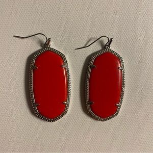 Kendra Scott Red / Silver Danielle Earrings